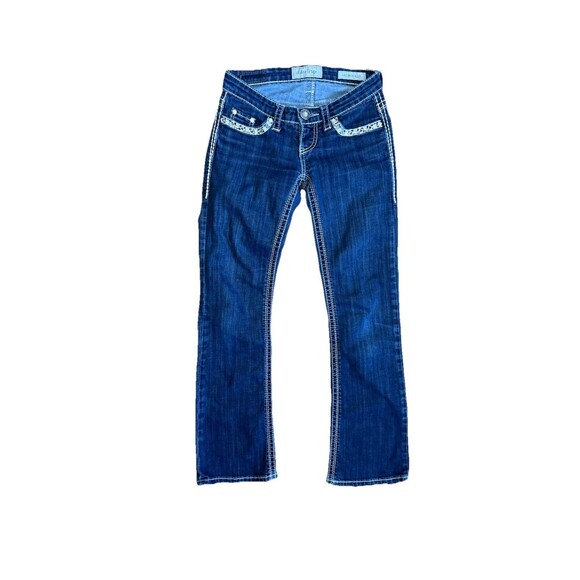 Daytrip Buckle LEO Bootcut Jeans – 24R – Embellished Thick Stitch Rhinestone - Picture 1 of 7
